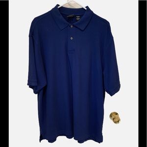 Jos. A. Bank Polo shirt. Dark Blue.  Style-Traveler.  Size large,  Pre-owned.
